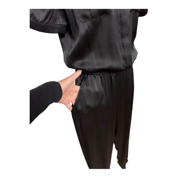 CAMI NYC | $352 The Maddi Short Sleeve Jumpsuit 100% Silk in Black, Size XS - Picture 9 of 15